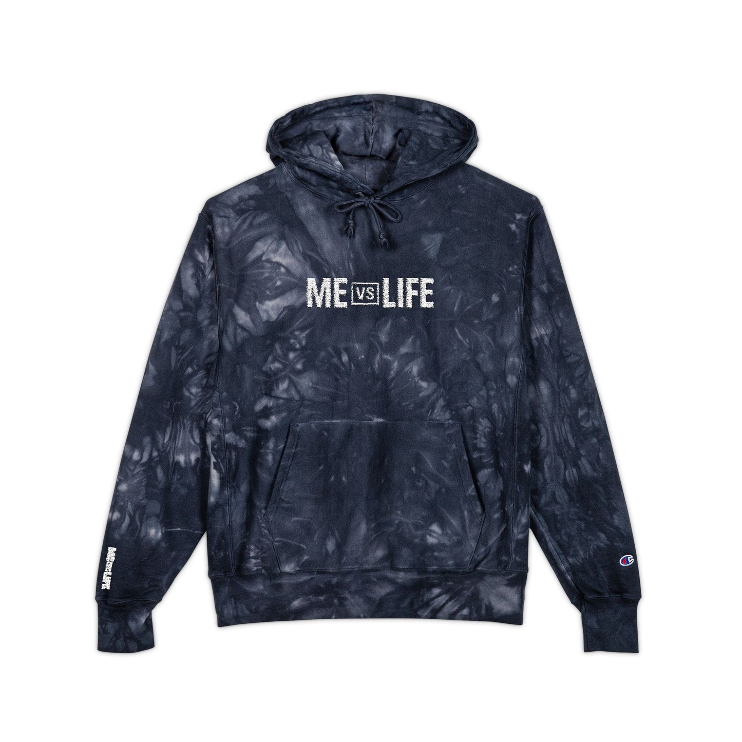 Limited Edition Tie-Dye Champion Hoodie (Me Vs Life Embroidered)